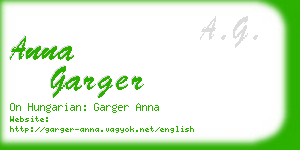 anna garger business card